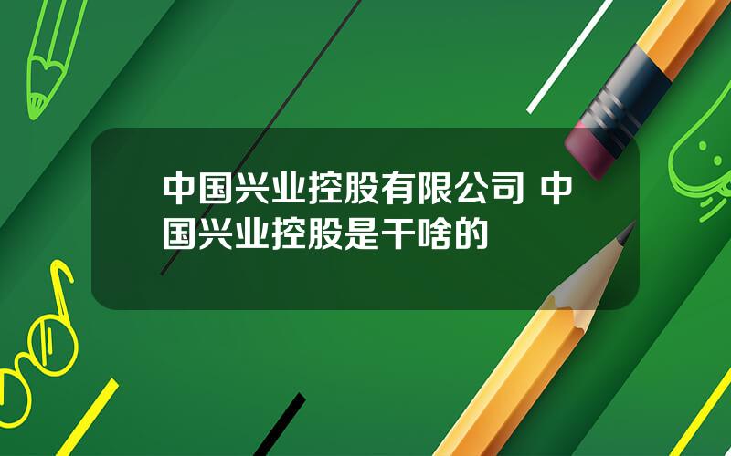 中国兴业控股有限公司 中国兴业控股是干啥的